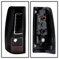Acanii For 1999-2002 Chevy Silverado 1500 2500 3500 Gmc Sierra Black Led Strip Tail Lights Lamps Assembly Left Right