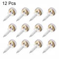 Uxcell Mirror Screws Decorative Cap Fasteners Cover Nails Electroplated Bright Silvery 12mm 0 47 Brass 12pcs