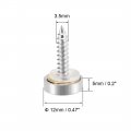 Uxcell Mirror Screws Decorative Cap Fasteners Cover Nails Electroplated Bright Silvery 12mm 0 47 Brass 12pcs