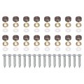 16pcs Brass Decorative Screws With Caps 14mm Mirror Cover Self-tapping For Furniture Cabinet Fixing Red Bronze 