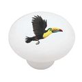 Tropical Toucan Decorative High Gloss Ceramic Drawer Knob 