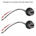 Qiilu Brake Light Connector 2 Pcs Harness T20 Plug 7443 Car Bulb Holder Adapter Led