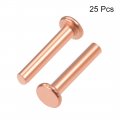 Uxcell 25 Pcs 1 8 X 64 Flat Head Copper Solid Rivets Fasteners