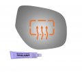 Fits 14-20 Mitsu Outlander 16-20 Sport Pass Heated Mirror Glass Lens W Adhesive 