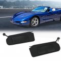 G-plus Black Plastic Sun Visor Vanity Mirror Sunvisors Shaded Compatible With Chevy C5 Corvette 8 Cyl 5 7l 1997-2004 10442033