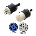 Nema L21-20p To L21-30r Plug Adapter 1 Foot 20a 208 3 Phase Iron Box Ibx-3239 