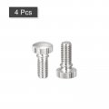 Uxcell Knurled Thumb Screws M6x12mm Brass Shoulder Bolts Grip Knobs Fasteners Nickel Plated 4pcs