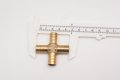 Autobahn88 4-way Cross Brass Copper Vacuum Hose Joiner Connector Od 12mm 1 2