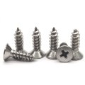 M4x14mm Flat Head Wood Self Tapping Stainless Steel Screw Phillips Drilling 100pcs 