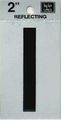 Hy-ko Rv-25 I 2 Black Vinyl Self-stick Reflective Letter 