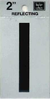 Reflective Black Vinyl Letter I 2 In Self Adhesive House Number Wall Mount For Garage And Lawn 1 Pc