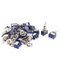 20pcs 2 Position 6mm Thread Spdt Locking Toggle Switch Blue Ac 125v 6a 