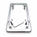 Httmt Mt294-001-cd Chrome Flat License Plate Frame Bracket Tag Holder 7 Inches X 4 For Universal Motorcycle 