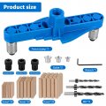 71pcs Dowel Jig Kit Multifunctional Self Centering Drill Guide Precise Center Scriber Line Doweling Hole Handheld Punch Locator