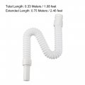 Uxcell Bathroom Sink Drain Hose Pvc Steel Wires Expanded Tube Pipe Corrugated Extension 0 33m 1 08ft White
