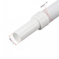 Uxcell Bathroom Sink Drain Hose Pvc Steel Wires Expanded Tube Pipe Corrugated Extension 0 33m 1 08ft White