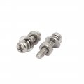 Uxcell M2x10mm 304 Stainless Steel Phillips Pan Head Bolt Screw Nut W Washer 25 Sets