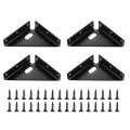 4pcs 90 Degree Gusset Fittings 39 X 3 1 Trapezoidal Corner Code Joints For Wood Shelves Furniture 86x86x25mm Black 