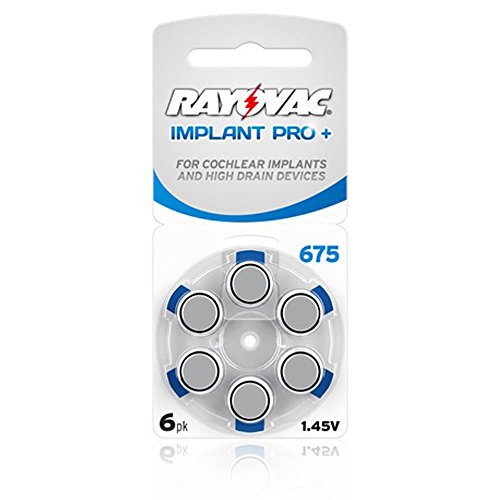 Rayovac Size 675p Cochlear Implant Hearing Aid Batteries 60