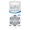 Rayovac Size 675p Cochlear Implant Hearing Aid Batteries 60 