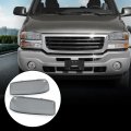 G-plus Headlight Bumper Lamps Cover Chrome Compatible With 1999-2007 Gmc Sierra 1500 Compatible 2001-2007 2500 Hd 3500 15850352
