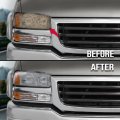 G-plus Headlight Bumper Lamps Cover Chrome Compatible With 1999-2007 Gmc Sierra 1500 Compatible 2001-2007 2500 Hd 3500 15850352