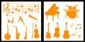 Auto Vynamics Stickerpack-musicset01-20-gorg Gloss Orange Vinyl Detailed Musical Instruments Sticker Pack Features Rock Band 