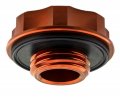 Vms Racing Orange Oil Cap With Skull Emblem In Cnc Machined Billet Aluminum Compatible Honda Acura Integra
