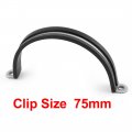 Uxcell Rubber 75mm Dia Lined U Shaped Wire Cable Hose Pipe Clamps Clips 5 Pcs Balck