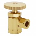 Westbrass Round Handle Angle Stop Shut Off Valve 1 2 Ips Inlet With 3 8 Compression Outlet Polished Brass D103-03 