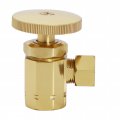 Round Handle Angle Stop Shut Off Valve 1 2 In Ipslet With 3 8 In Compression Outlet Polished Brass D103-03