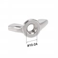 Uxcell 10-24 Wing Nuts 304 Stainless Steel Shutters Butterfly Nut Hand Twist Tighten Fasteners Parts 6pcs