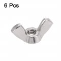 Uxcell 10-24 Wing Nuts 304 Stainless Steel Shutters Butterfly Nut Hand Twist Tighten Fasteners Parts 6pcs