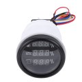 Car Digital Fuel Water Level Meter Gauge 52mm 3 In 1 Blue Display With Backlight For Cars Rvs Trucks Boats Supports 12v 24v Abs