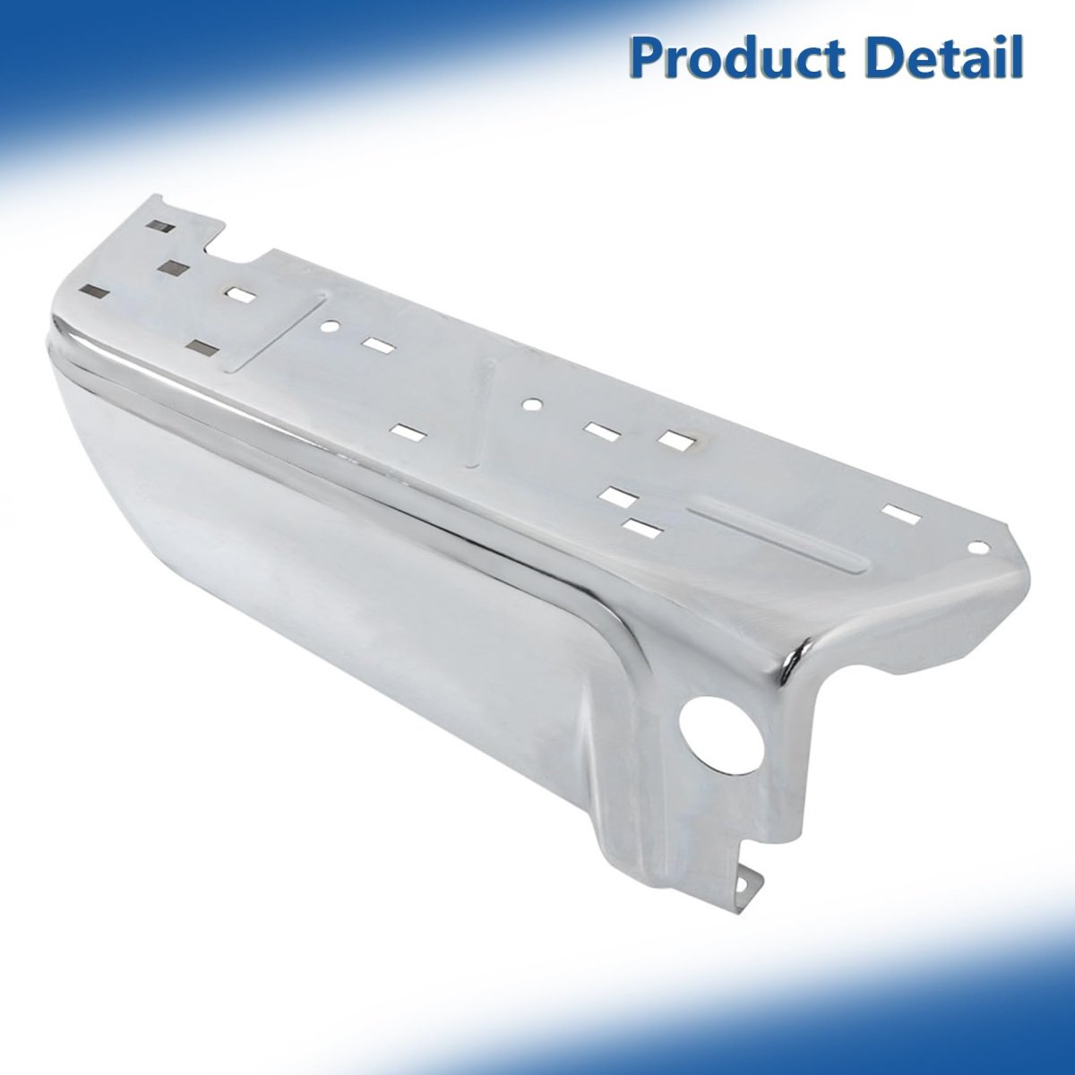 Chrome Rear Left Bumper Ends Replacement For F250 F350 F450 Super Duty 2008-2016 Without Park Assist Sensors Hole Fo1104122