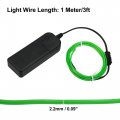 1 Meter 3ft Neon El Wire String Strip Green Cold Light Glow For Car Interior Decoration