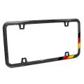 Ipick Image For Real Black Carbon Fiber German Flag Off-center In Sports Stripe License Plate Frame 