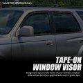 Window Rain Guards For 1996-2002 Toyota 4runner Carbon Fiber Pattern Vent Visors Shade Glossy Black Set Of 4 Tape On Deflectors