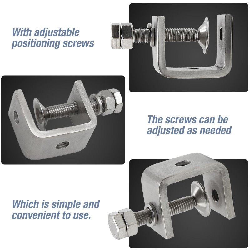 Saihisday 6pcs Mini C-clamp For Woodworking 0 79 Stainless Steel Support C-bracket With Wide Jaw Opening I-beam Design U-clamps