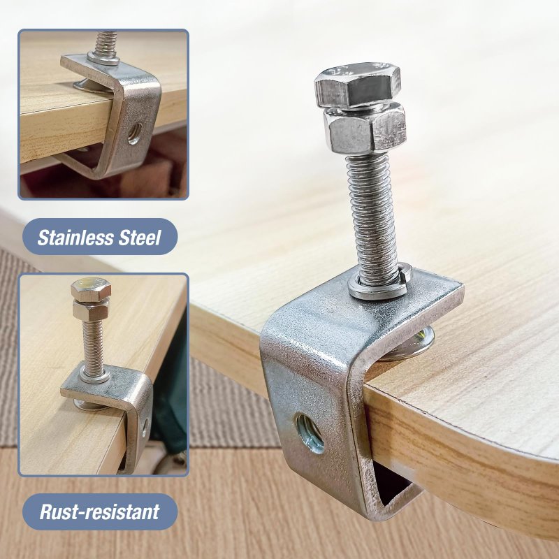 Saihisday 6pcs Mini C-clamp For Woodworking 0 79 Stainless Steel Support C-bracket With Wide Jaw Opening I-beam Design U-clamps