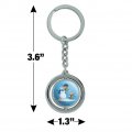 Graphics More Robin And Riddler Snowball Fight Keychain Spinning Round Chrome Plated Metal