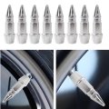 8 Pack Universal Spiked Aluminum Stem Valve Caps Car Wheel Tire For Cars Suvs Bike Trucks And Motorcycles Silver 4 5 1cm