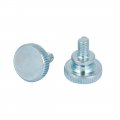 Uxcella M5x8mm Carbon Steel Step Hand Screw Flat Knurled Head Thumb Screws Bolts 10pcs
