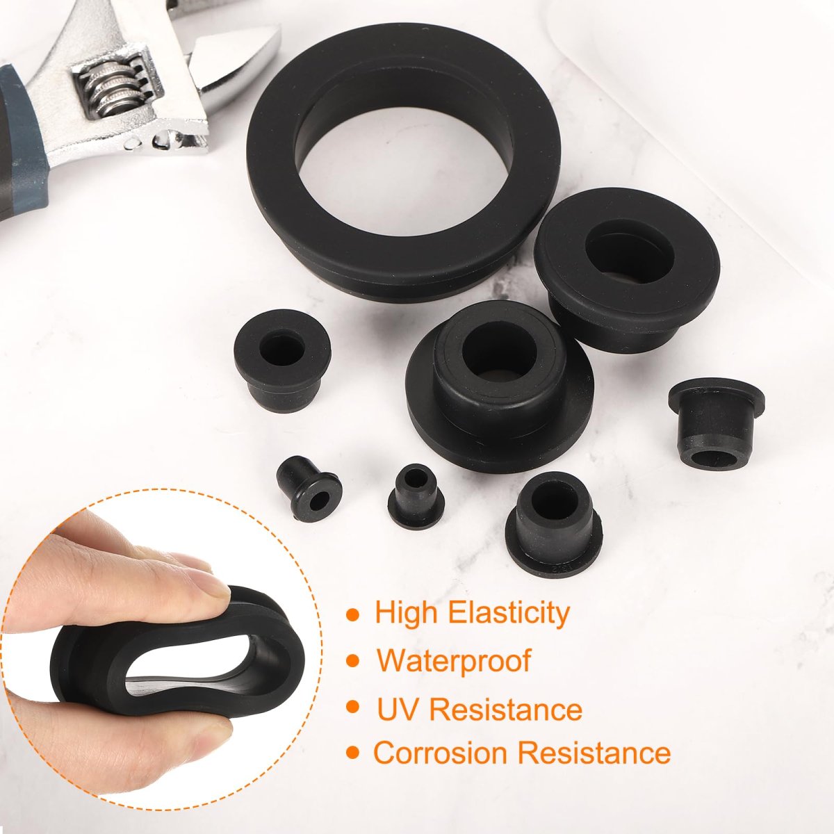 20pcs 1 6 Id 2 8 Drill Hole Rubber Grommets Top Hat Firewall Plug Fit 4mm Wire For Vinyl Tubing In Hydroponic Irrigation