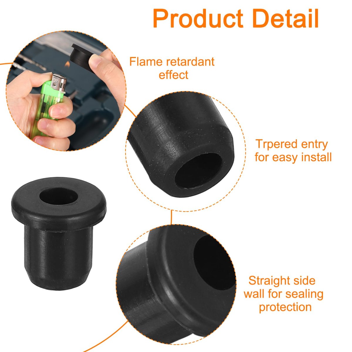 20pcs 1 6 Id 2 8 Drill Hole Rubber Grommets Top Hat Firewall Plug Fit 4mm Wire For Vinyl Tubing In Hydroponic Irrigation