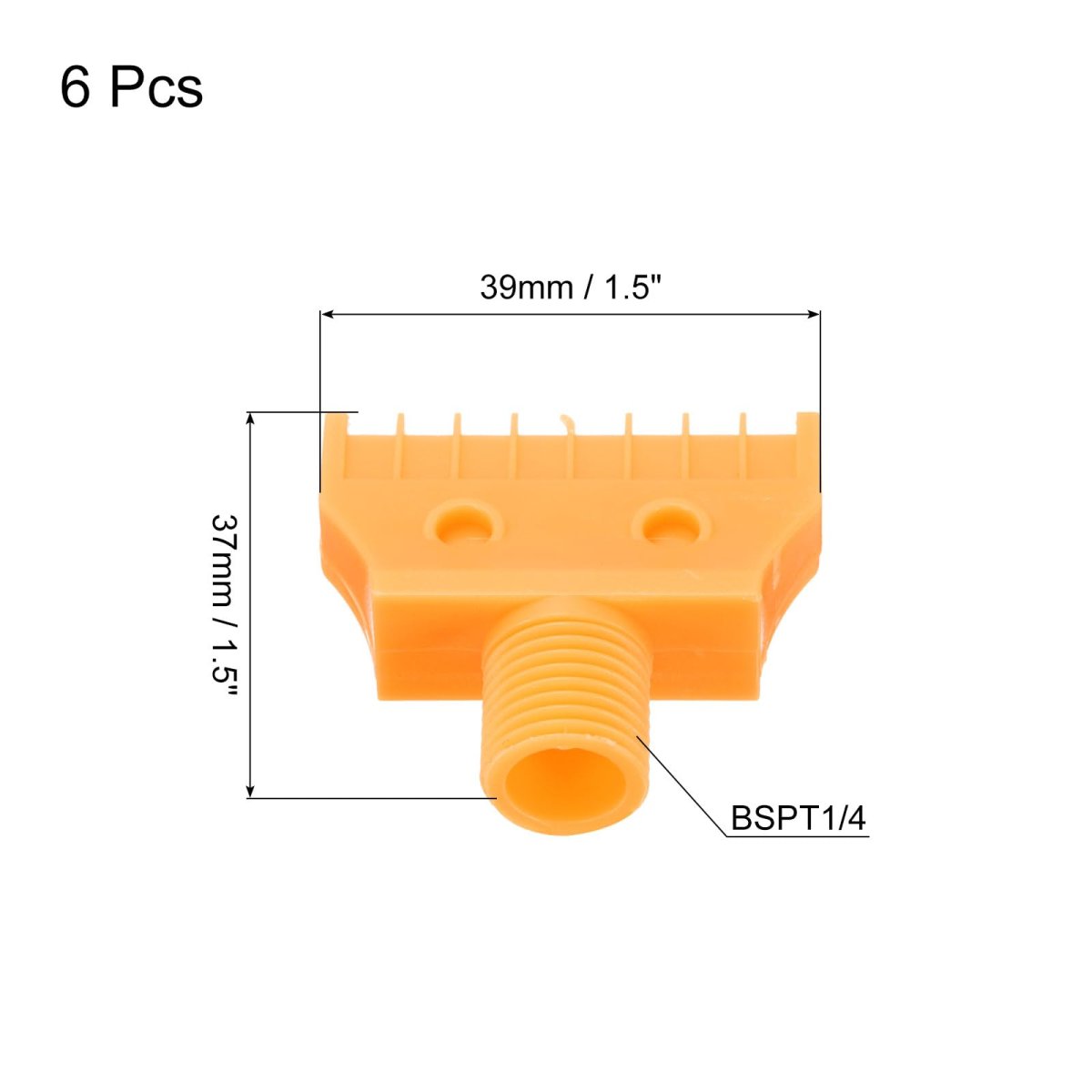 6 Pcs Bspt1 4 Male Blowing Wind Nozzle Flat Air Orifice Abs Spray Jet With A Ptfe Tape For Compressed Machine Accessories Mini