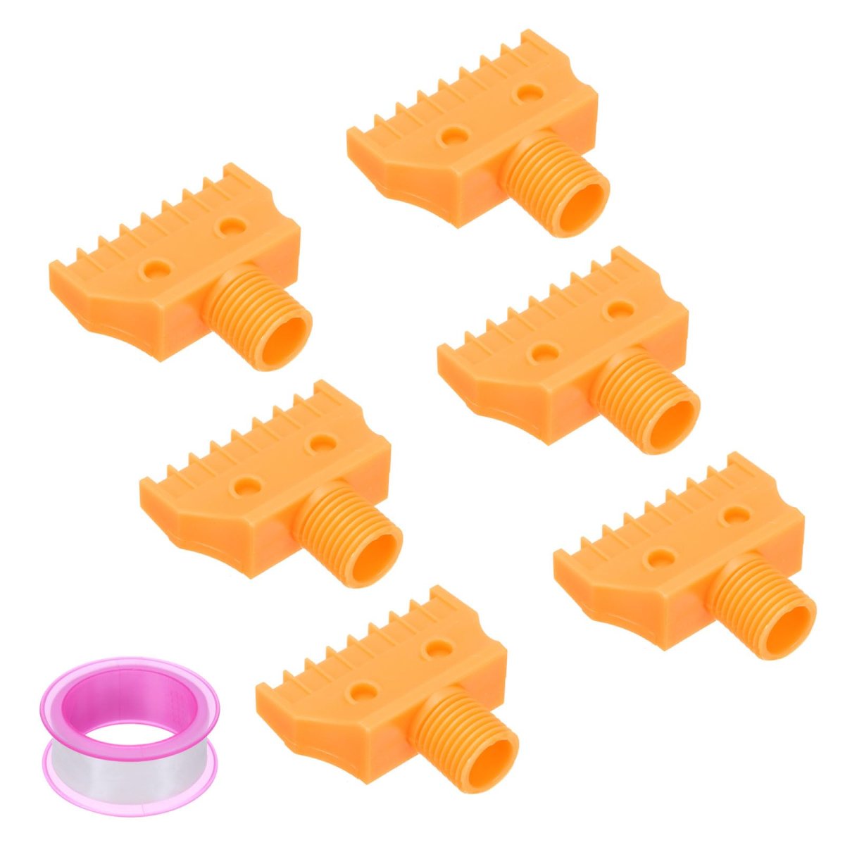 6 Pcs Bspt1 4 Male Blowing Wind Nozzle Flat Air Orifice Abs Spray Jet With A Ptfe Tape For Compressed Machine Accessories Mini