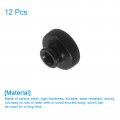 Uxcell Knurled Thumb Nuts 12pcs M3 Carbon Steel Nut High Head Through Hole For 3d Printer Part Black