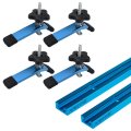 Powertec 71858 24 Inch X2 Universal Track With 4 Pcs Hold Down Clamp Double-cut Profile Predrilled Mounting Holes 5-1 2a L X 