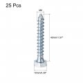 Uxcell Hex Lag Screws M6 X 40mm Carbon Steel Zinc Plated Half Thread Self-tapping Bolts For Wood Screw 25pcs